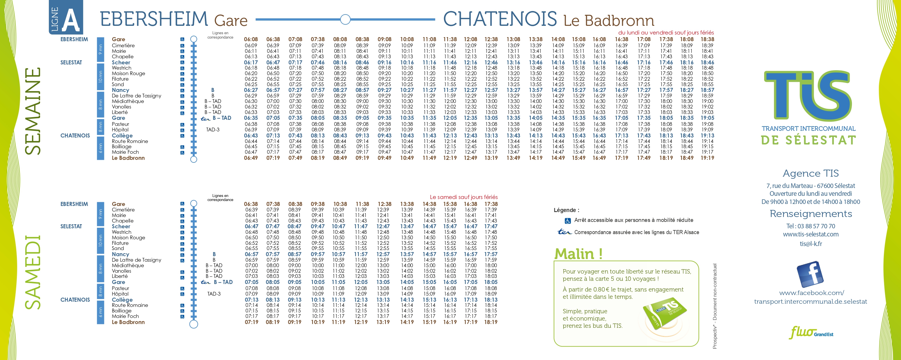 Grille horaires  TIS  Transport Intercommunal de Sélestat